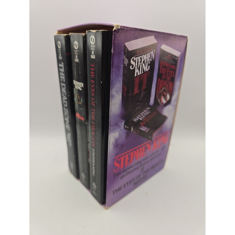 Stephen King Signet Gift Pack #5 Box Set Vintage Paperbacks IT Misery Eyes...